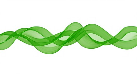 Fototapeta premium Abstract Green Wave Lines on White Background - Modern Graphic Design