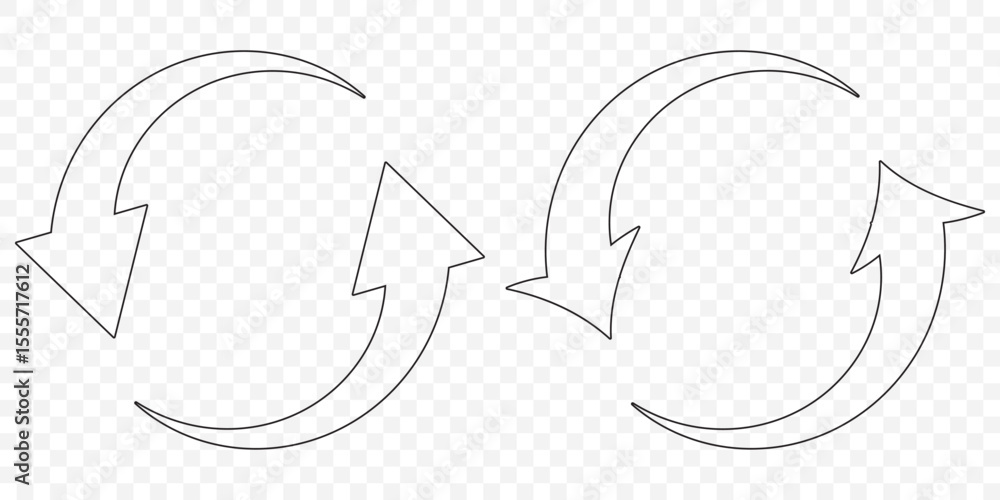 Fototapete Repeat reload arrow icon outline illustration vector symbol in Stroke on Transparent Background. EPS 10.