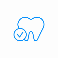 checked tooth icon sign vector