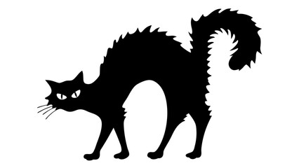 Halloween cat black vector silhouette