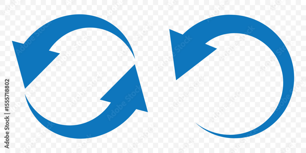 Poster circle arrow icon set. blue circular arrow icon, refresh, reload arrow icon symbol sign. blue reload