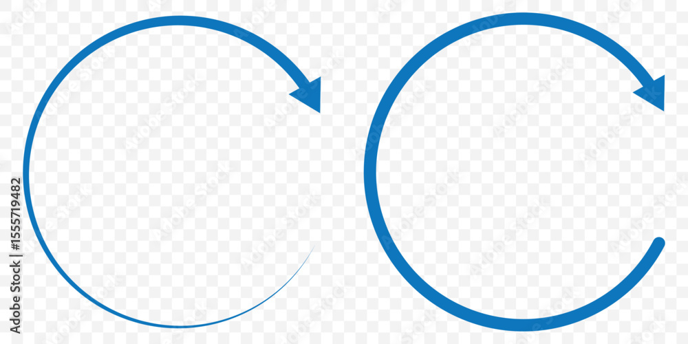 Poster circle arrow icon set. blue circular arrow icon, refresh, reload arrow icon symbol sign. blue reload