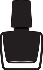 Nail Polish Bottle Silhouette in Black | Beauty Cosmetic Icon Illustration Vector Format