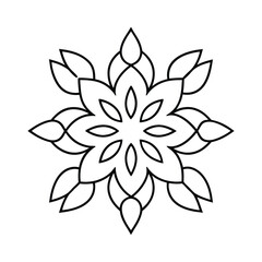 Intricate mandala pattern featuring delicate leaves and winding vines on a clean white background perfect for decorative use