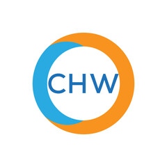 Elegant Monogram Logo Design with Decorative Frame – CHW Luxury Brand Identity Icon. CHW Letter Logo.
