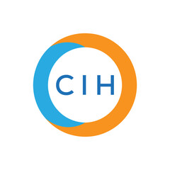 Elegant Monogram Logo Design with Decorative Frame – CIH Luxury Brand Identity Icon

