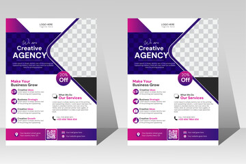 modern & corporate creative agency flyer template professional business flyer design vector for marketing proposal, promotion, advertising, publication poster