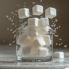 effervescent tablets dissolving in water with bubbles