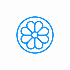 circular flower icon sign vector