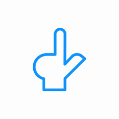 Obraz premium finger pointing down icon sign vector