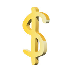 3d dollar currency symbol. Single element for design
