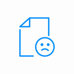 unsatisfactory document icon sign vector