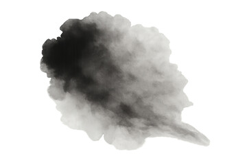 Smoke cloud swirling and billowing with transparent background, ideal for compositing and adding atmosphere