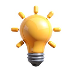 Yellow lightbulb idea icon isolated on white background