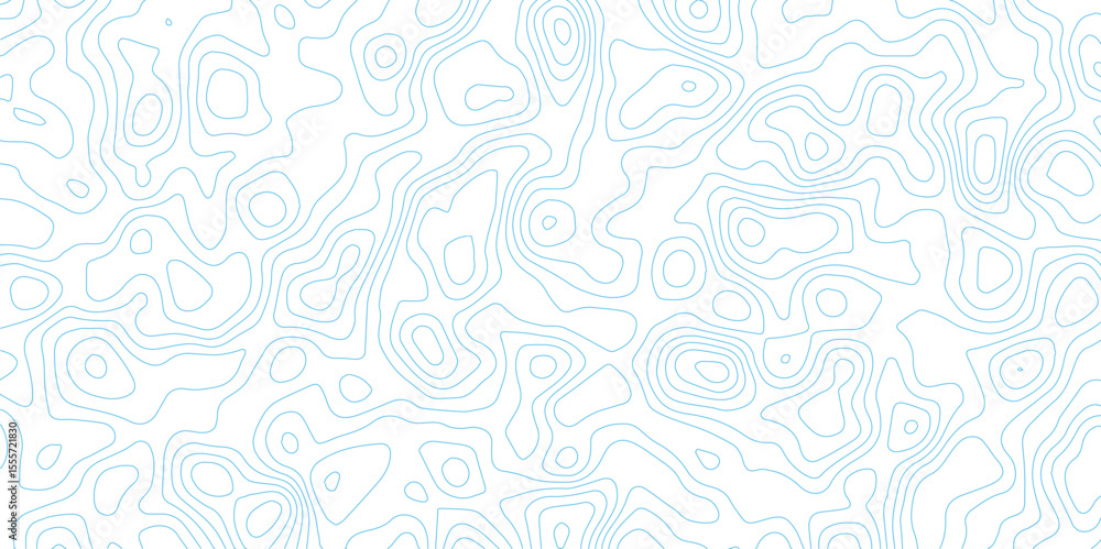Poster Topographic Mapping Lines on Minimal Blue Abstract Design Background.