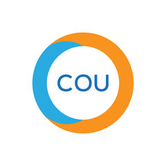 Elegant Monogram Logo Design with Decorative Frame – COU Luxury Brand Identity Icon
