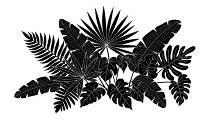 Tropical Leaves Silhouette Design