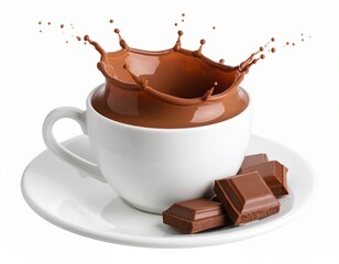 Chocolate Splash: Hot Cocoa Overflowing in a Cup