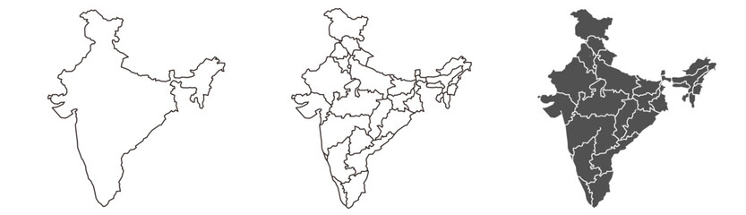 India map – vector illustration of states and political boundaries