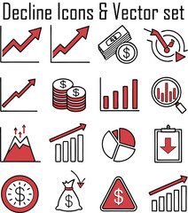 Decline Icons & Vector Set