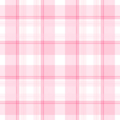 Check plaid pattern in pink and white. Seamless light pastel houndstooth tartan for dress, jacket, coat, scarf, other modern spring summer autumn winter fashion fabric design.	