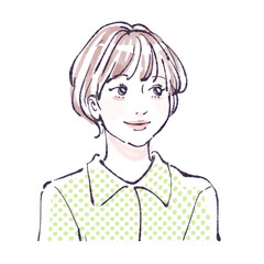 手描きの女性・女の子のイラスト素材