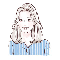 手描きの女性・女の子のイラスト素材