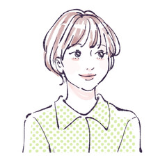 手描きの女性・女の子のイラスト素材