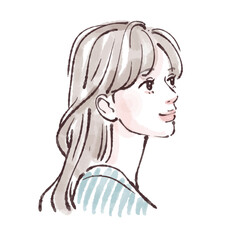 手描きの女性・女の子のイラスト素材