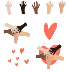 Fototapeta premium Diverse Hands with Heart