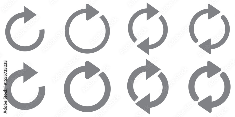 Aufkleber rotation icon collection, circle arrow icon. refresh icon, reload icon. circular arrow icon vector i