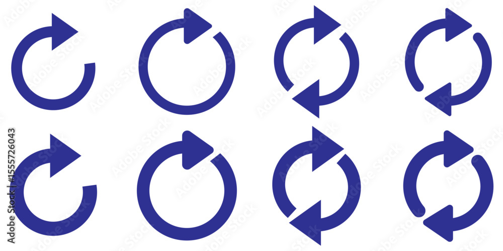 Aufkleber rotation icon collection, circle arrow icon. refresh icon, reload icon. circular arrow icon vector i