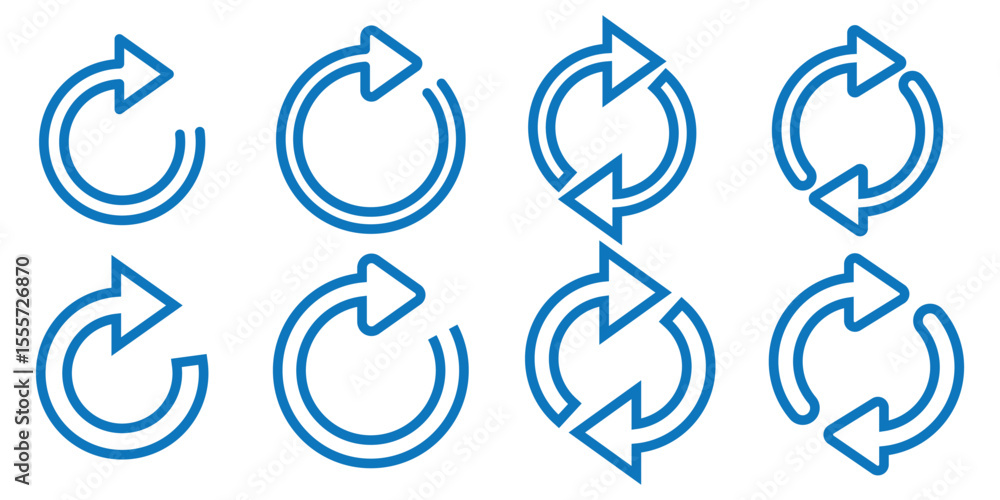 Poster circle arrow icon set. circular arrow icon, refresh, reload, rotation arrow icon symbol sign, vector