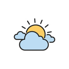 Fototapeta premium Weather Vector Icons – Partly Cloudy icon, suitable for infographics and app designs