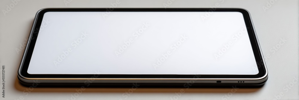 Fototapete A tablet showing an error 503 message is placed on a pristine surface, revealing a blank upper third of the screen, indicating a connectivity issue.