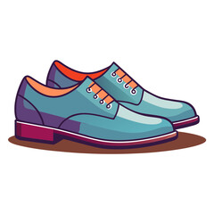 Stylish teal oxford dress shoes with orange laces and accents