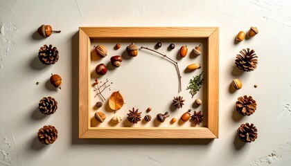 Rustic Frame with Twigs and Seeds