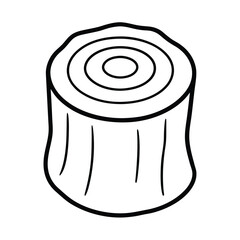 Stylized illustration of a tree trunk cross section showcasing prominent growth rings presented on a clean white background