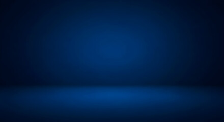 Abstract luxury dark blue background, an empty room with a gradient and soft spotlight. A smooth studio backdrop for product display or presentation