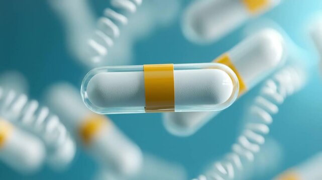 Capsules Representing Health and Wellness Nutritional Advancements in Pharmaceutical Medicine
