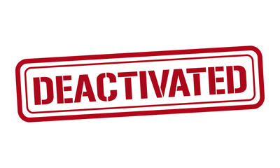 DEACTIVATED red stamp text vector, rubber stamp