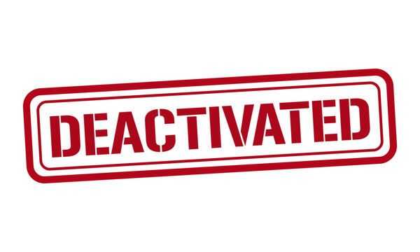 DEACTIVATED red stamp text vector, rubber stamp