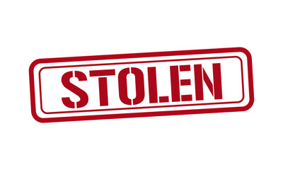 STOLEN red stamp text vector, rubber stamp