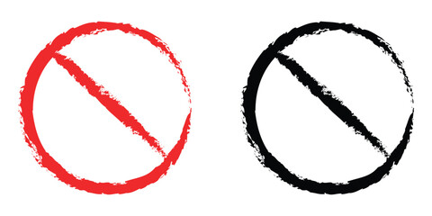 prohibition signs in red and black isolated on white background