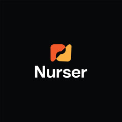 N letter modern tech logo