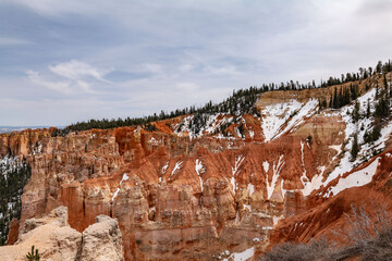 Agua Canyon Overlook, Bryce Canyon National Park, Utah. Claron Formation, (Tcp) Pink member;...