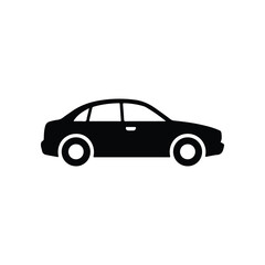 Car icon in black isolated on white background