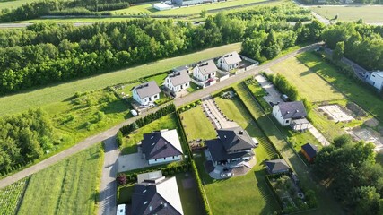 New homes with solar panels and backyards