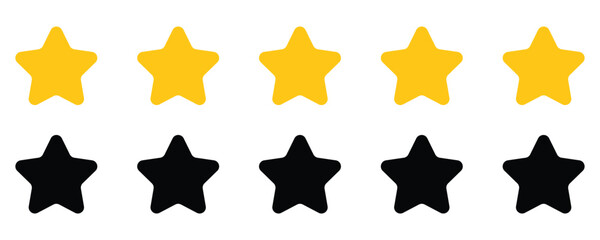 Five star rating review star vector isolated on white background. customer feedback symbol