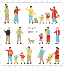 Fotobehang 家族　イラスト素材集 © kid_a